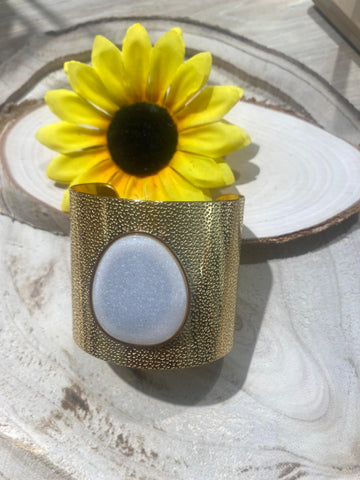 Brazalete acero piedra resina