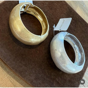 Brazalete de acero dorado y plata