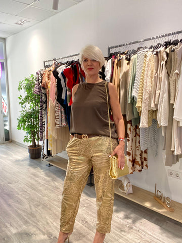 Pantalones Baggy Gold Print