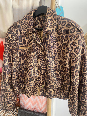 Biker animal print polipiel