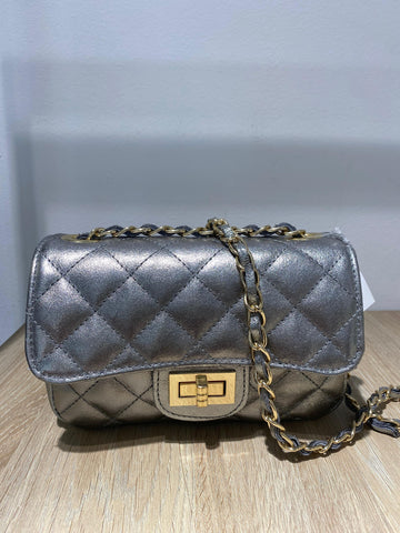 Bolso piel plata
