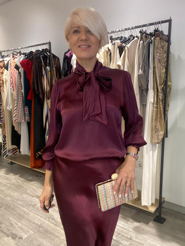 Conjunto satinado Violeta