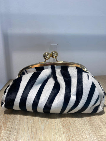 Bolso monedero zebra piel