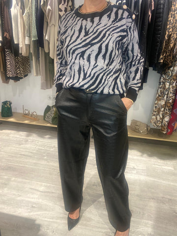 Pantalón negro polipiel balloon