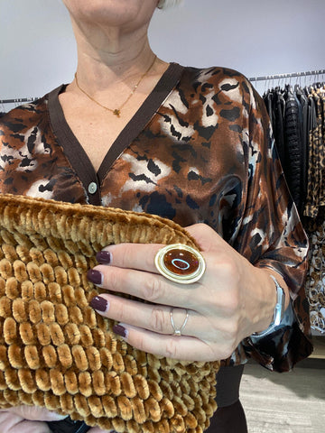 Anillo ámbar abierto