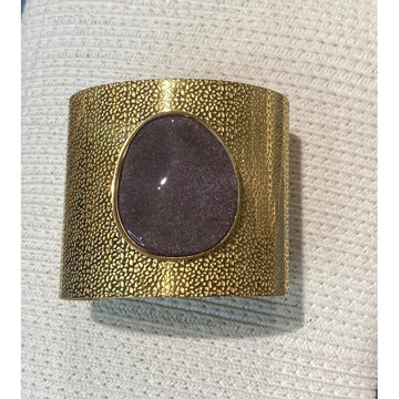 Brazalete acero piedra marrón