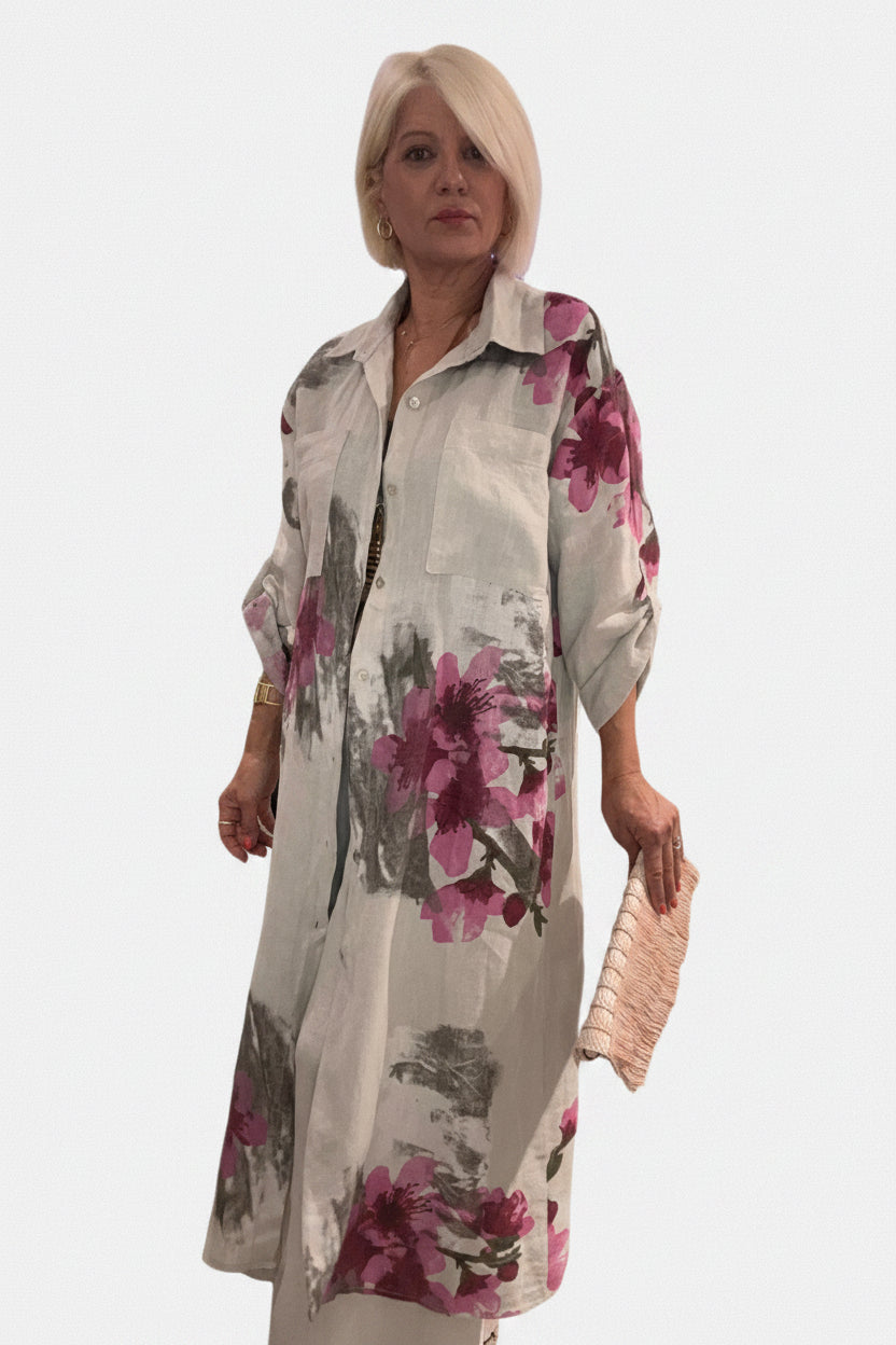 Vestido camisero Flores