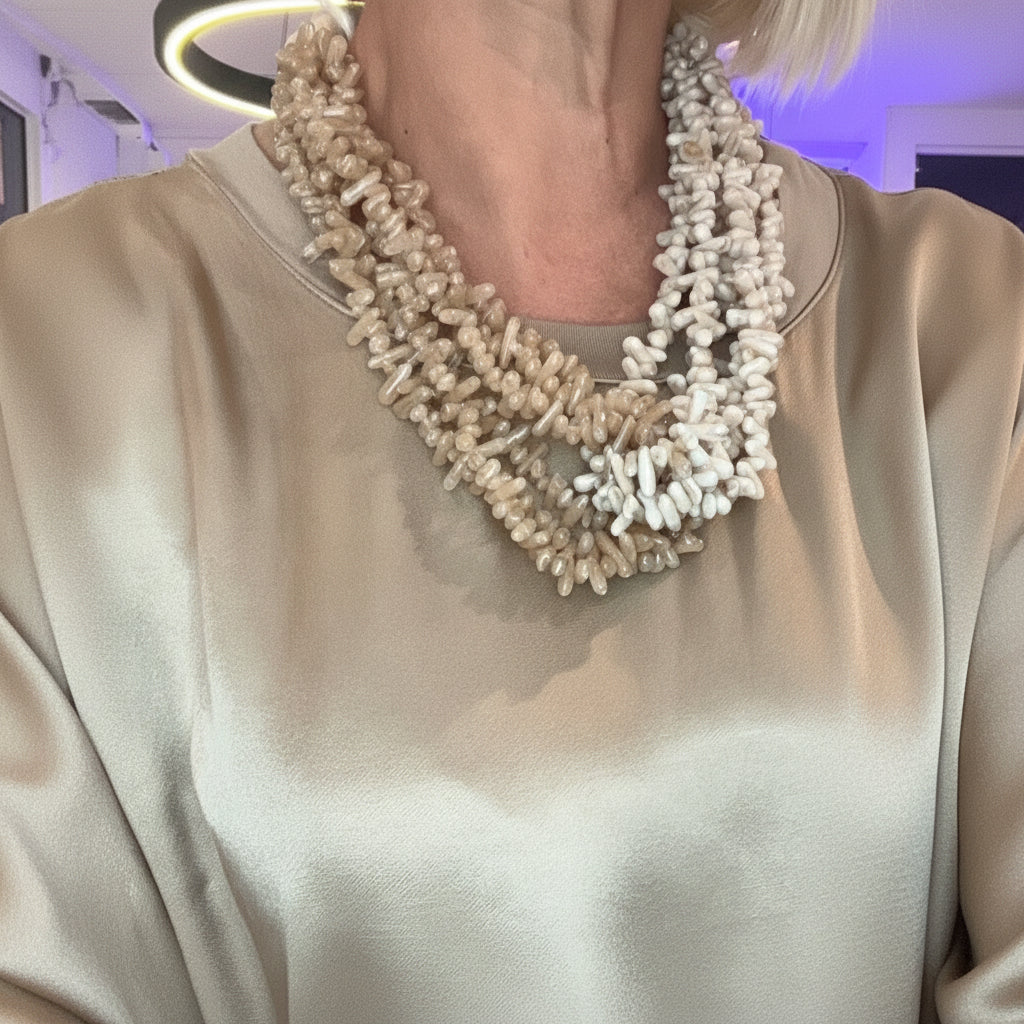 Collar coral dos tonos
