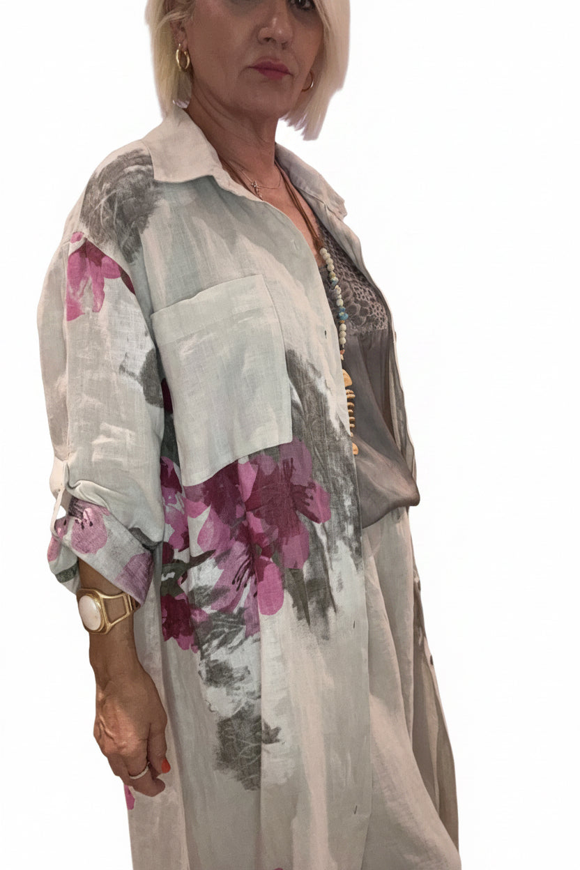 Vestido camisero Flores