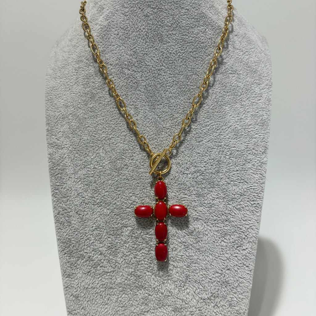 Collar Cruz Coral