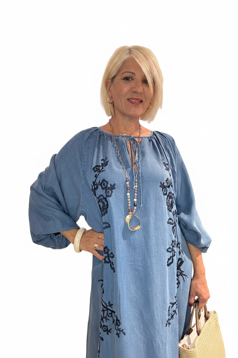 Vestido Jeans bordado