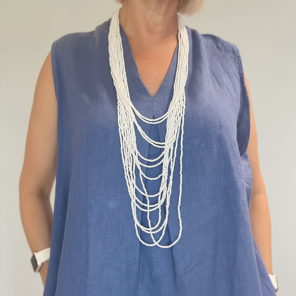 Collar de Cuentas Blanco