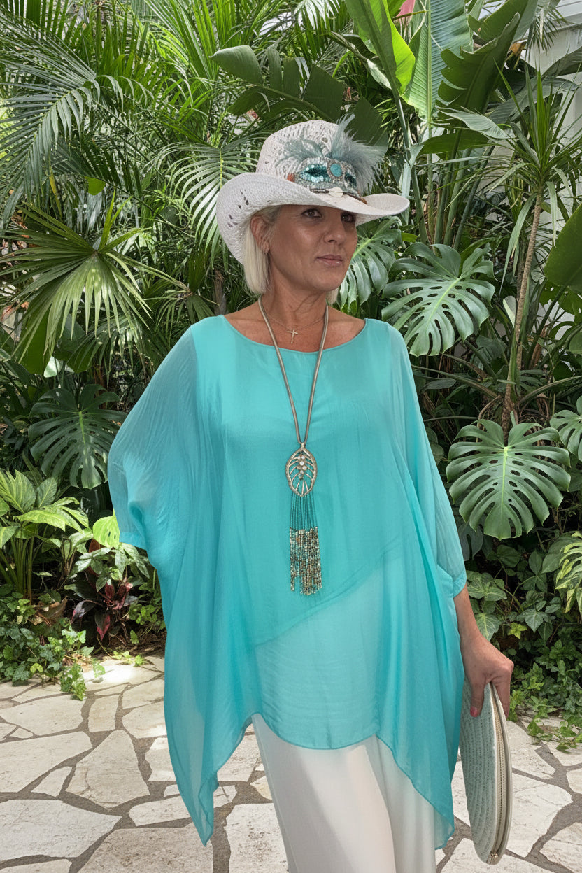 Blusa Silk Turquesa