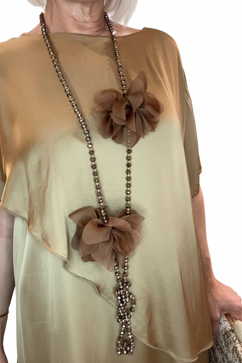 Collar Flor Marrón