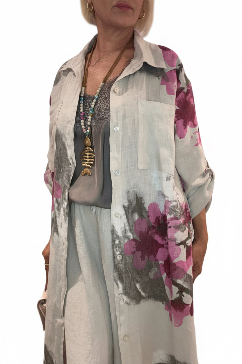 Vestido camisero Flores