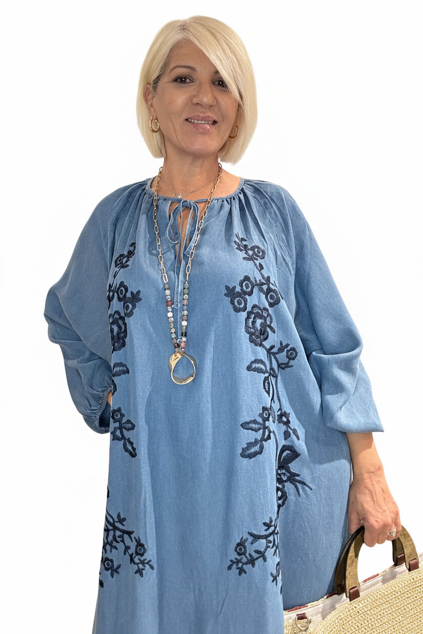 Vestido Jeans bordado