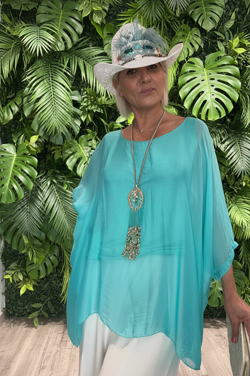 Blusa Silk Turquesa