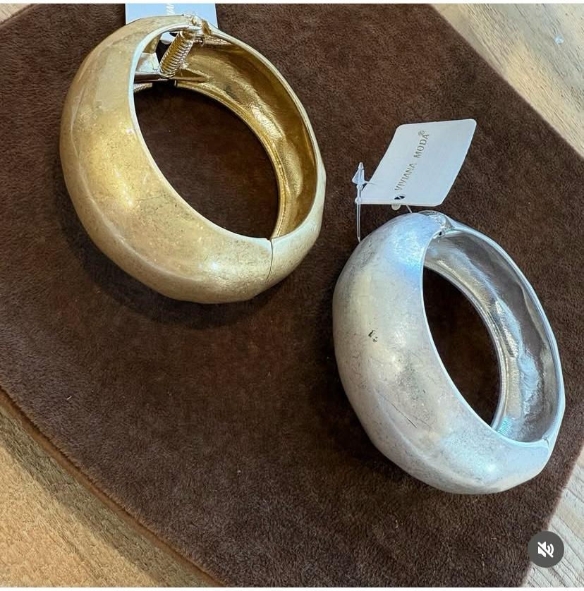 Brazalete de acero  dorado y plata