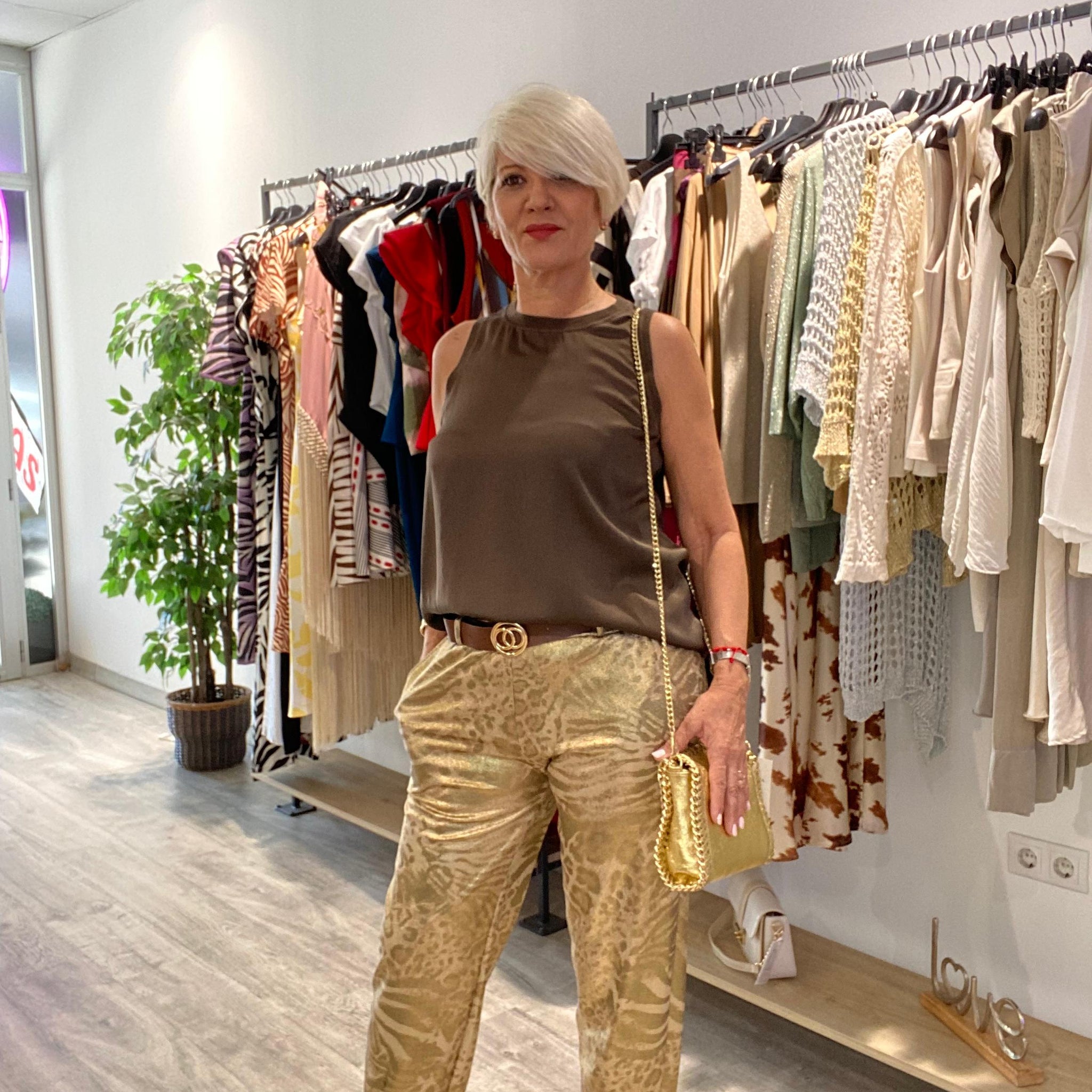 Pantalones  Baggy Gold  Print