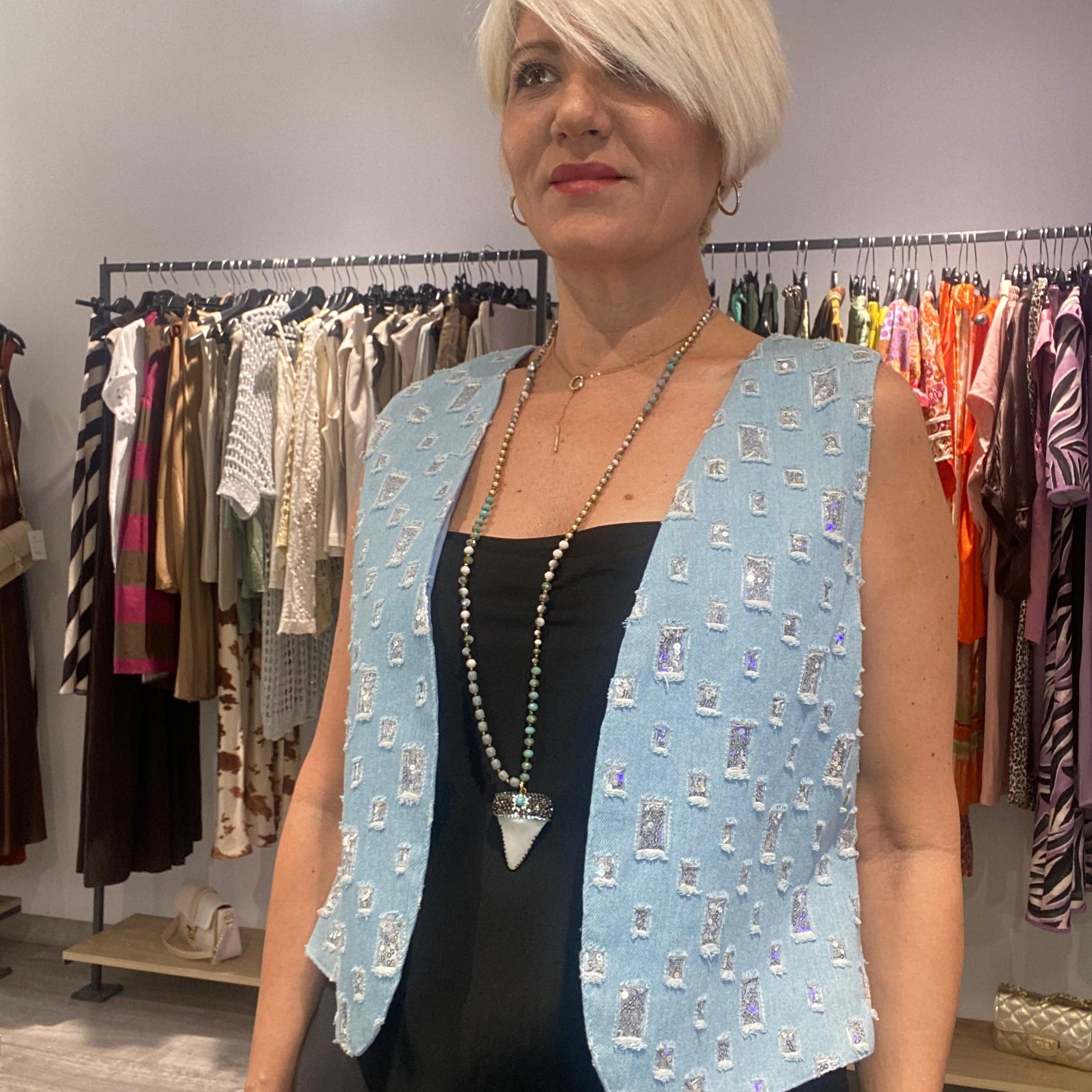 Chaleco Denim espejos