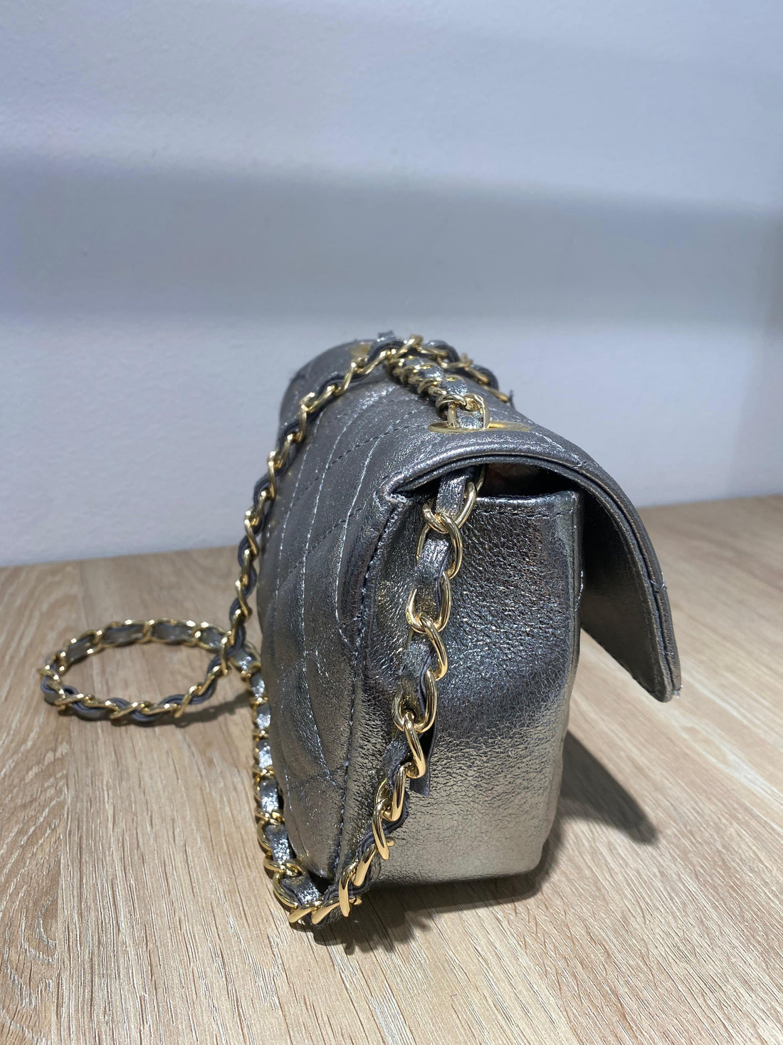 Bolso piel plata