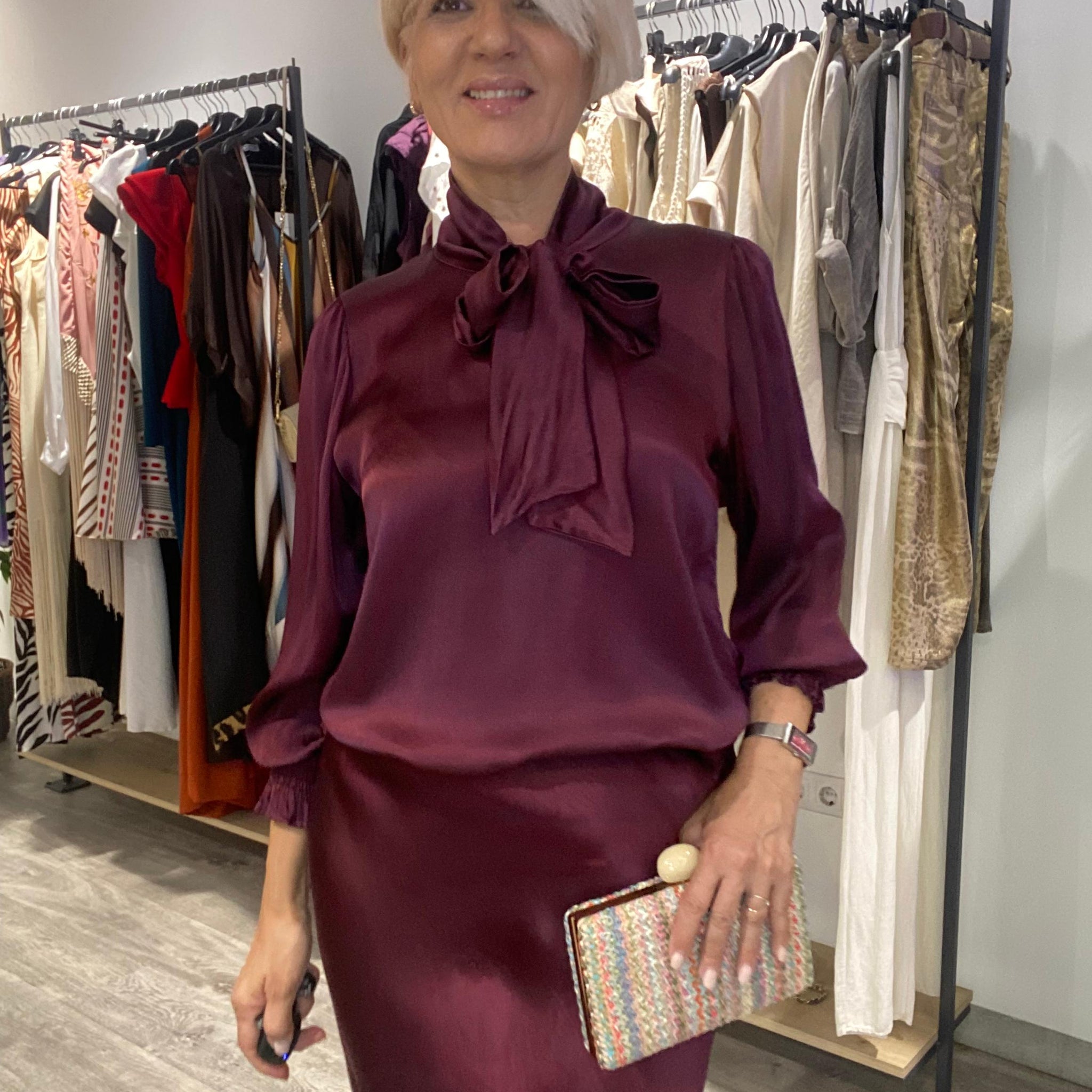 Conjunto  satinado Violeta