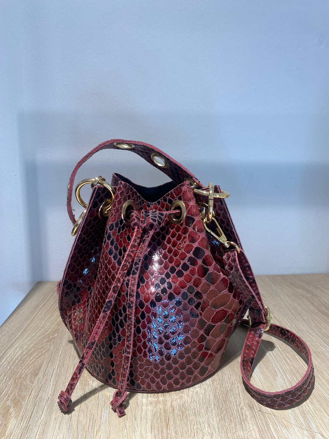 Bolso piel print serpiente