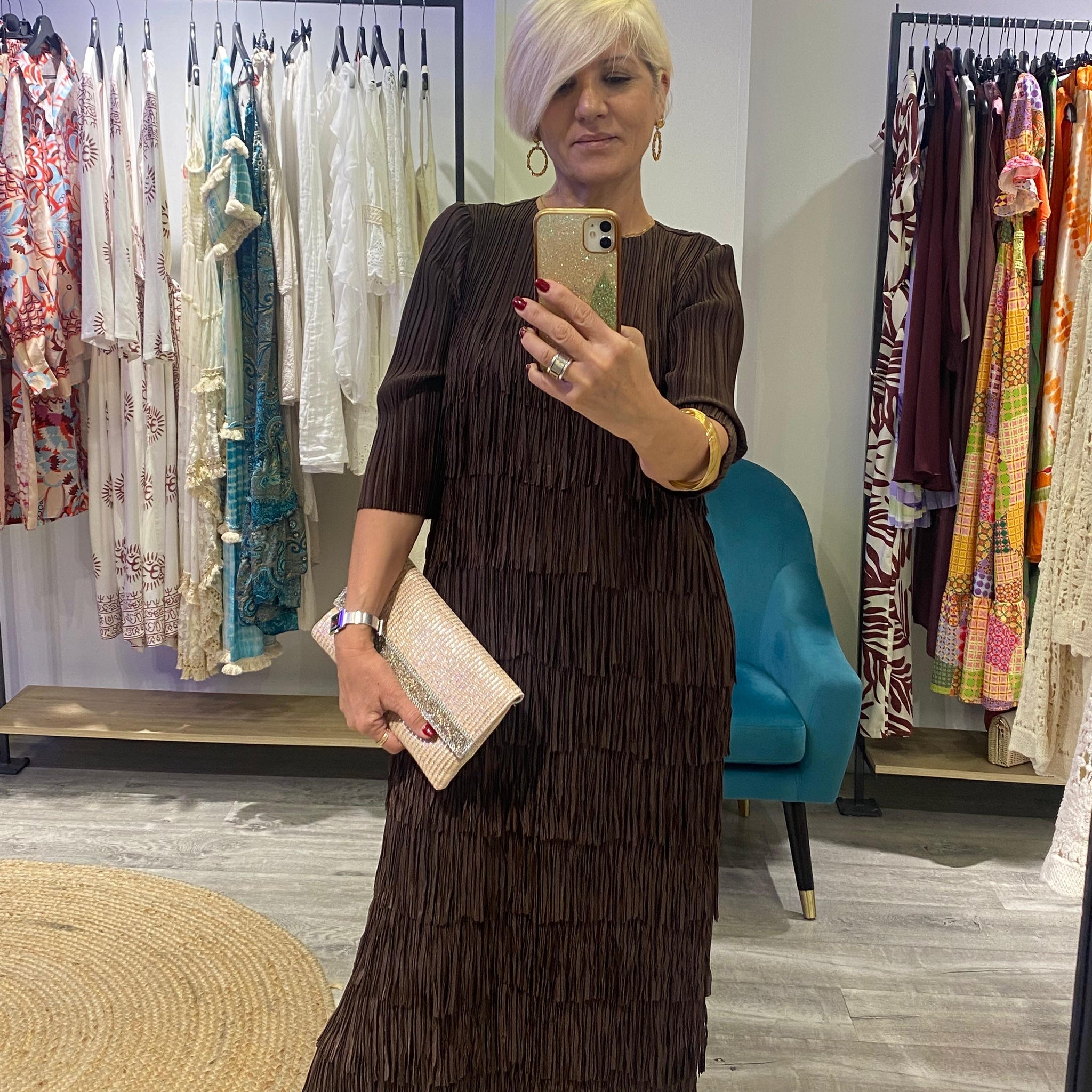 Vestido marrón chocolate