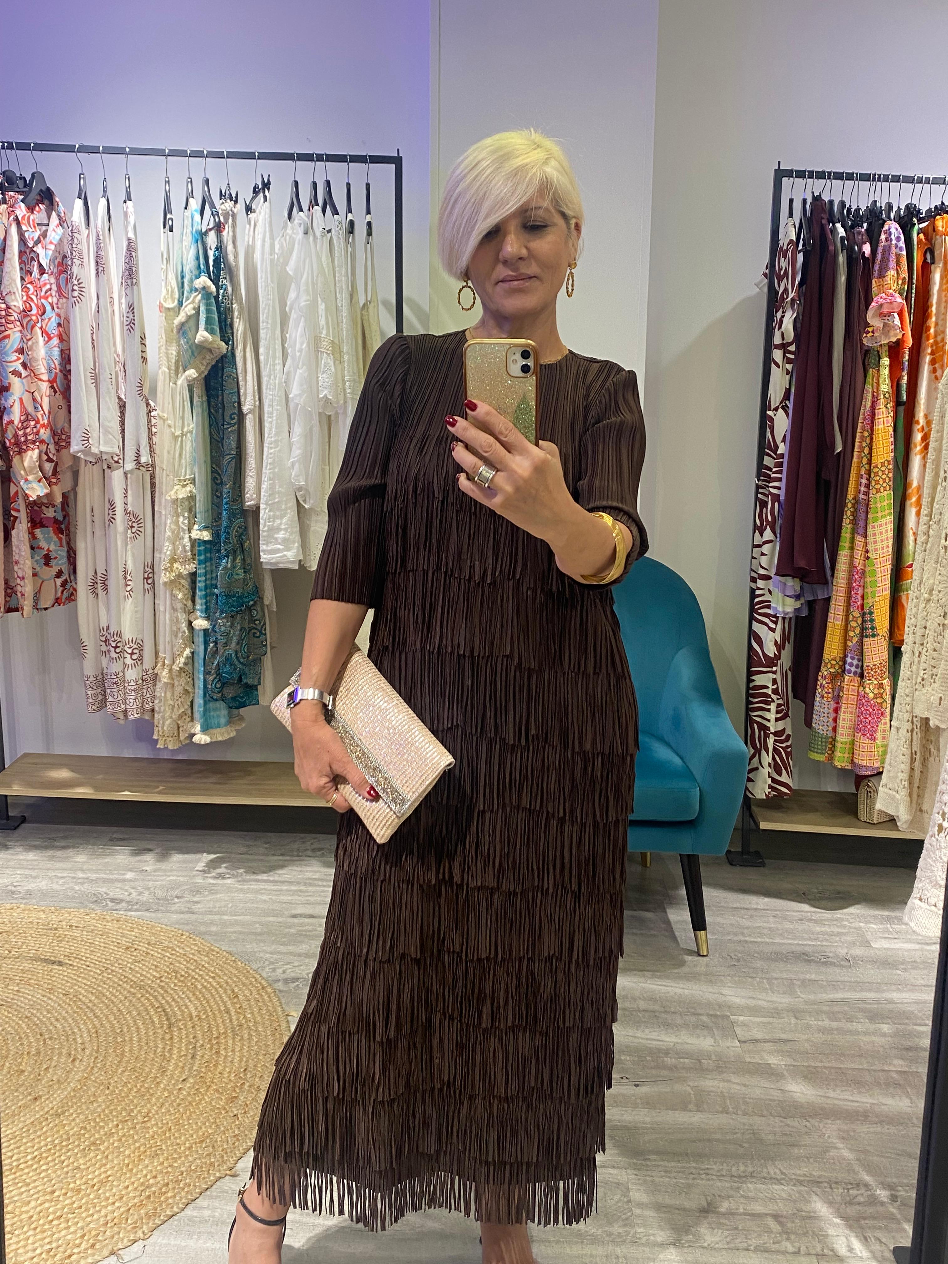 Vestido marrón chocolate