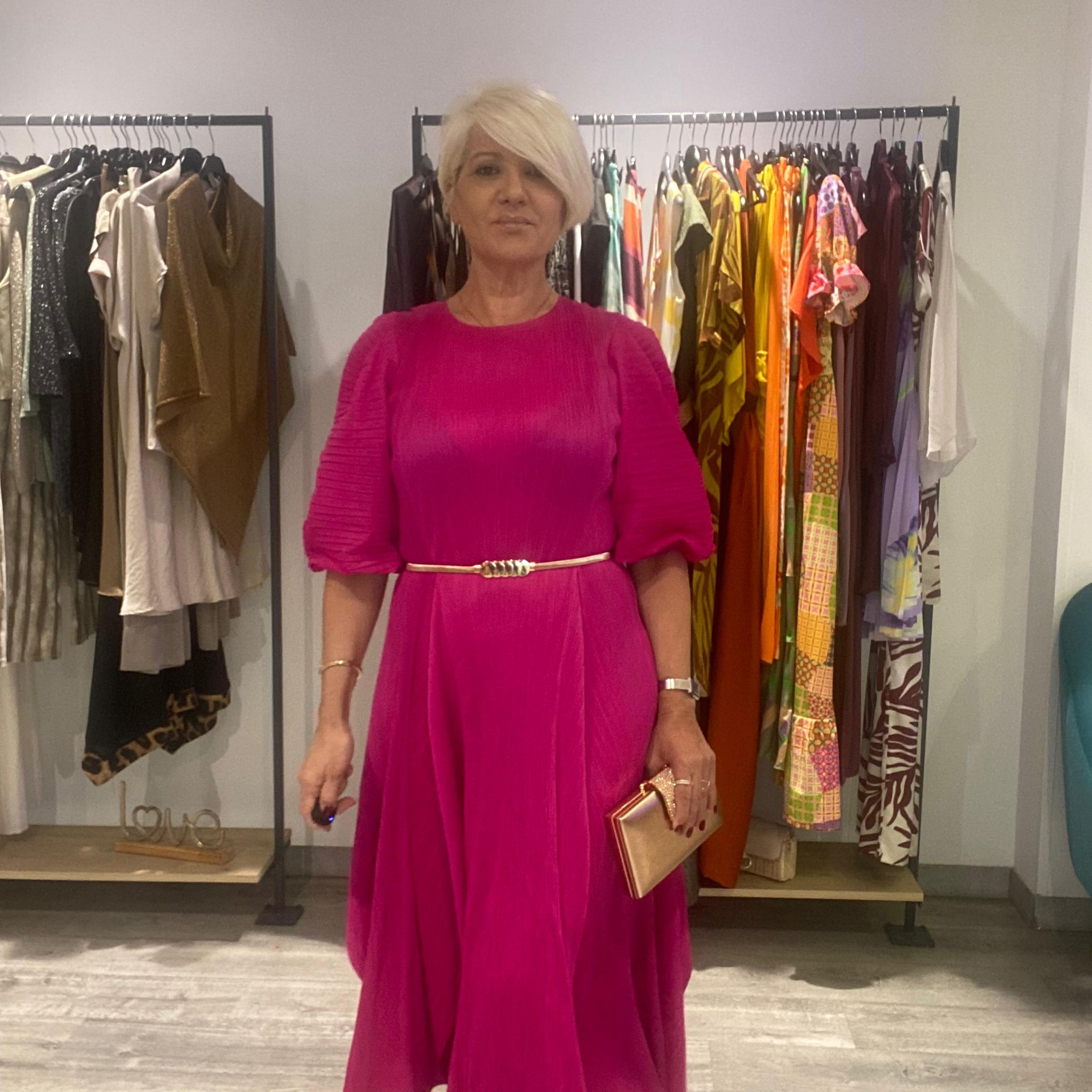 Vestido romántico bugambilla