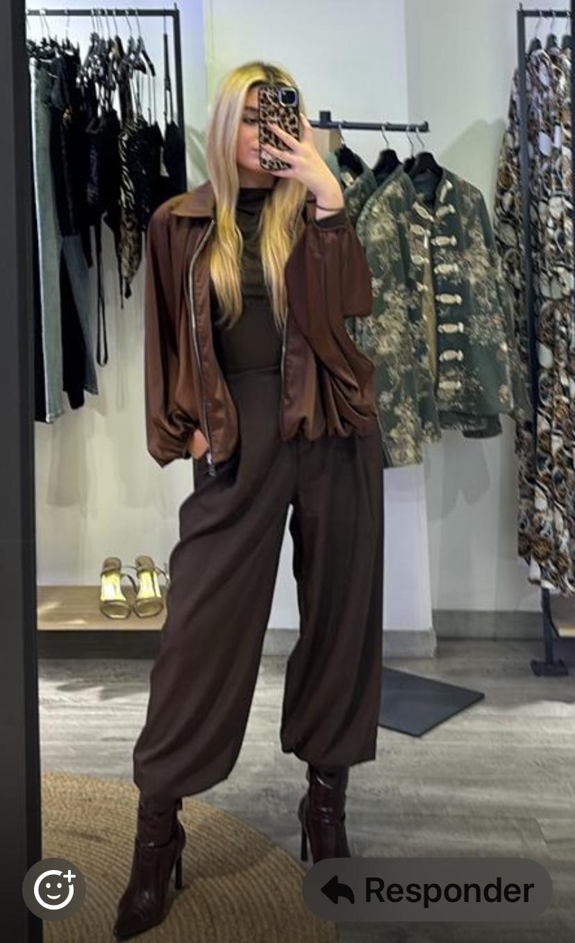 Pantalón bombacho   Marron chocolate