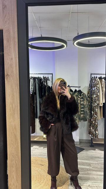 Chaqueta pelo marron chocolate