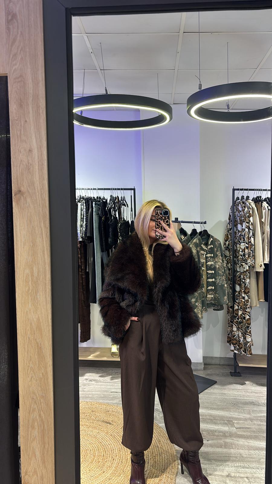 Chaqueta pelo marron chocolate