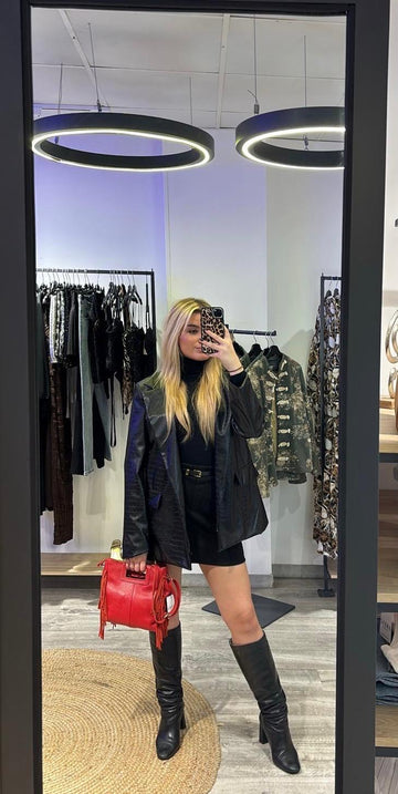 Blazer oversize polipiel efecto Primt
