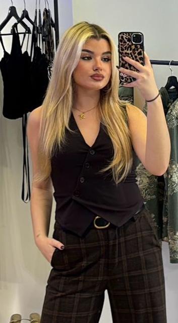 Chaleco asimétrico marron