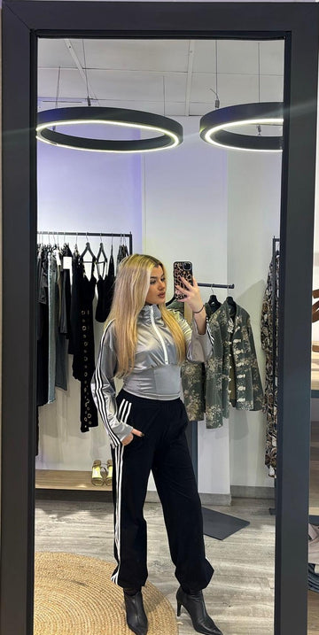 Sudadera  gris metalizada