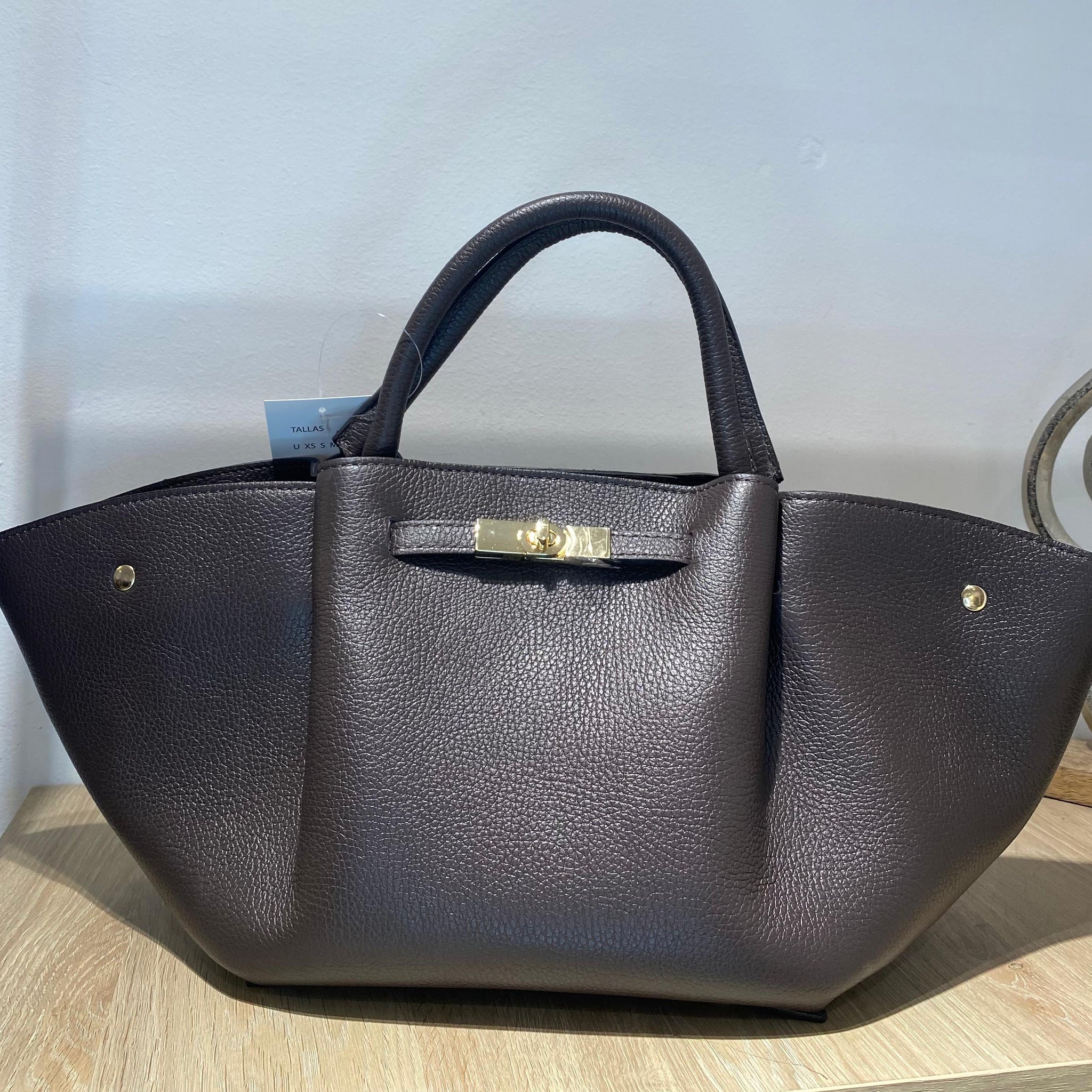 Bolso piel  tote marrón  chocolate