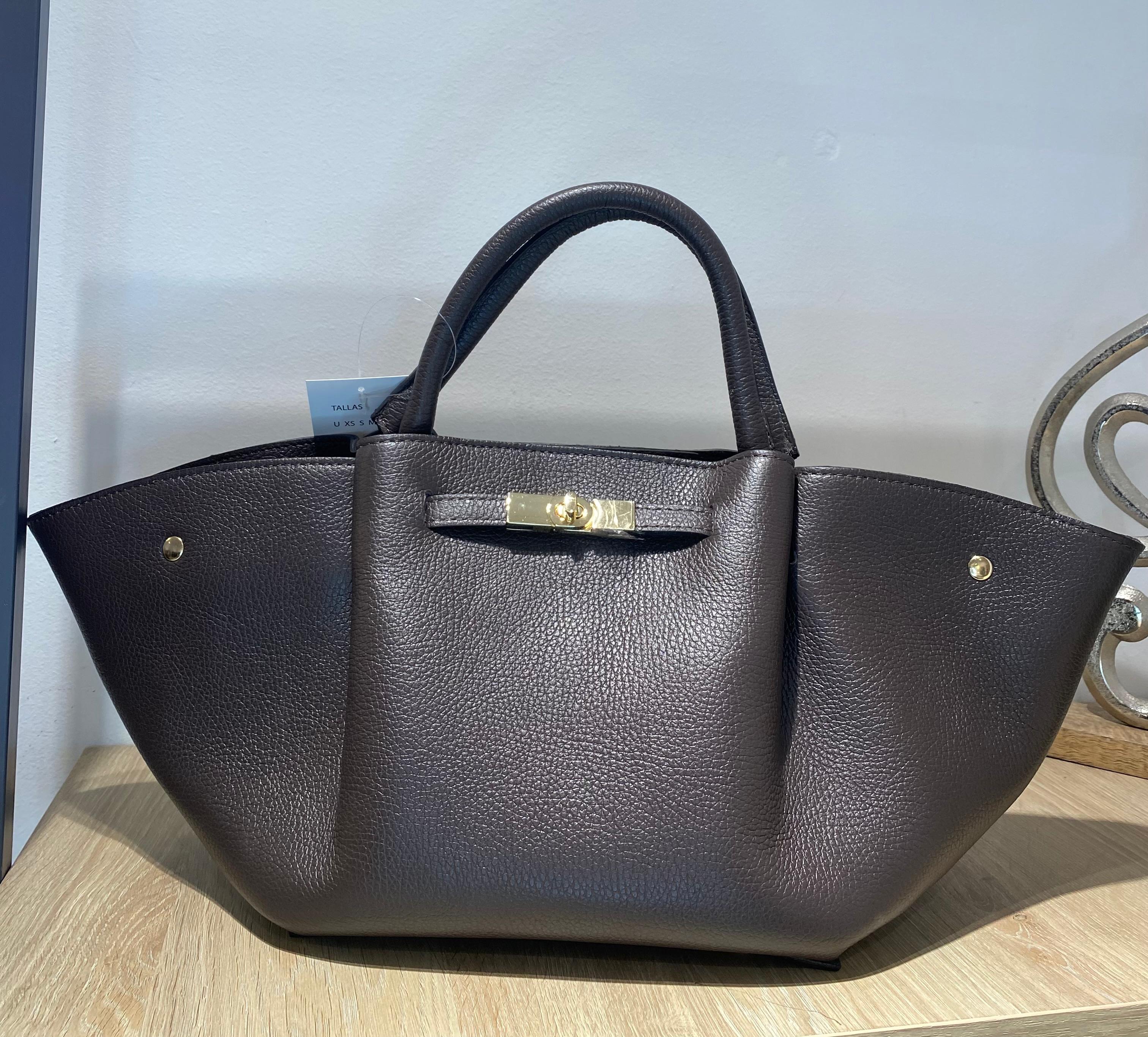 Bolso piel  tote marrón  chocolate