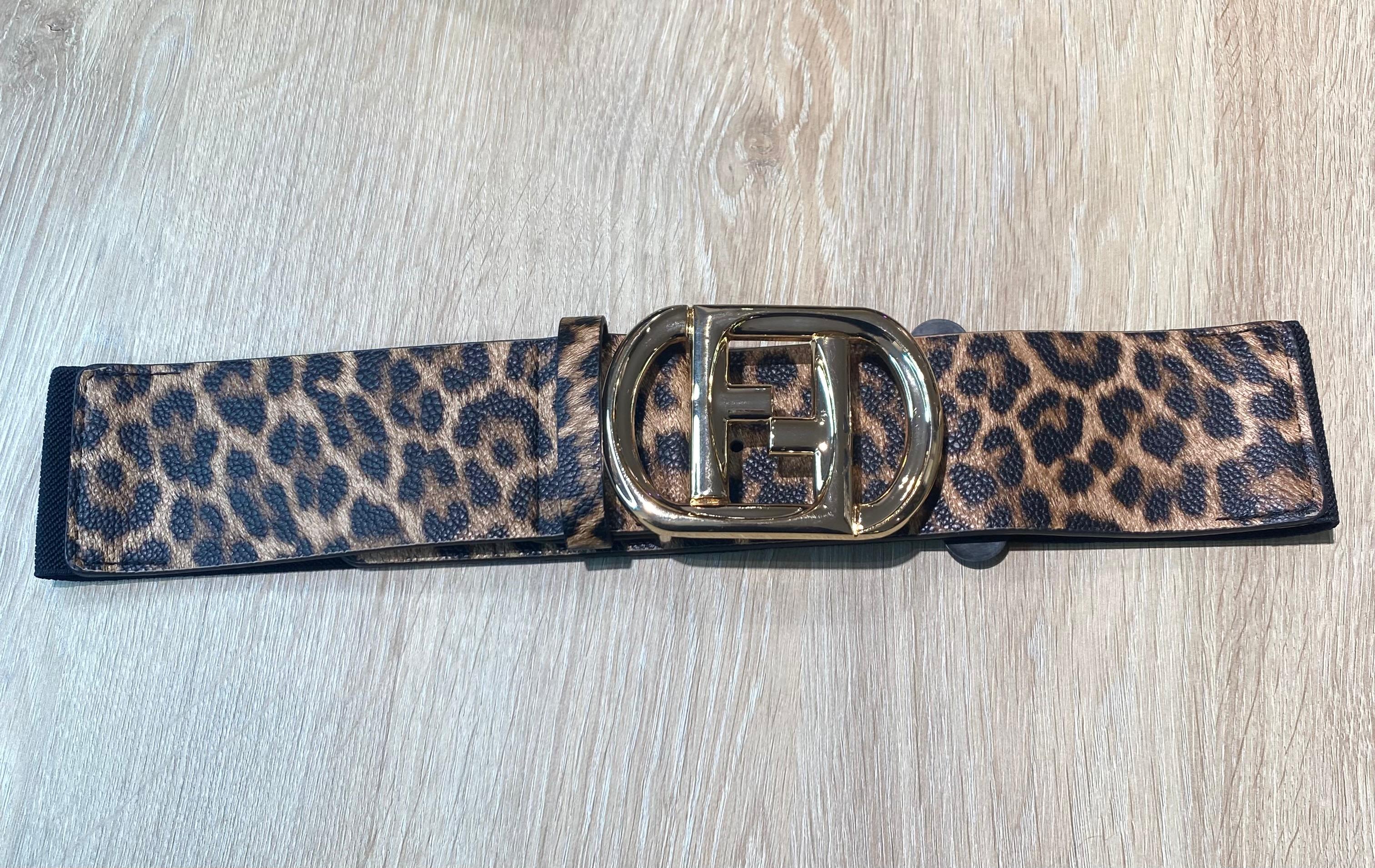 Cinturón elástico animal print