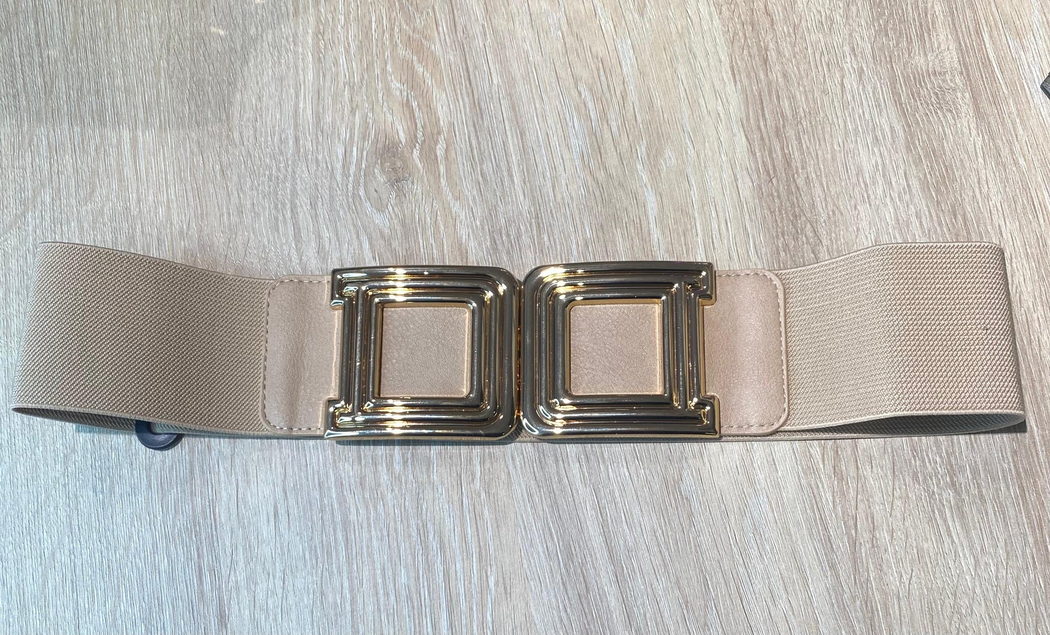 Cinturón elástico beige