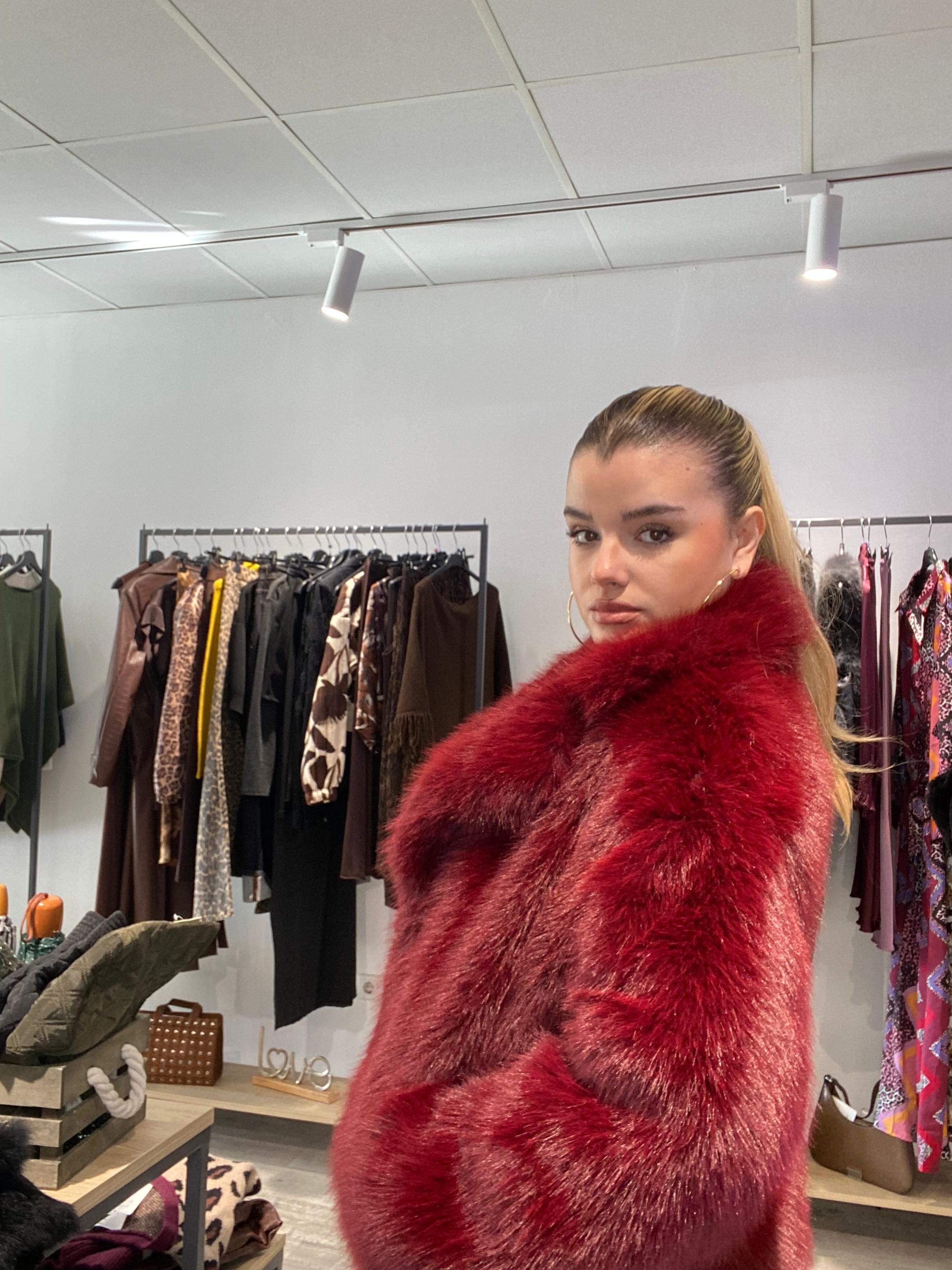 Chaqueta de Pelo Sintético Angela - Estilo Boho Luxe