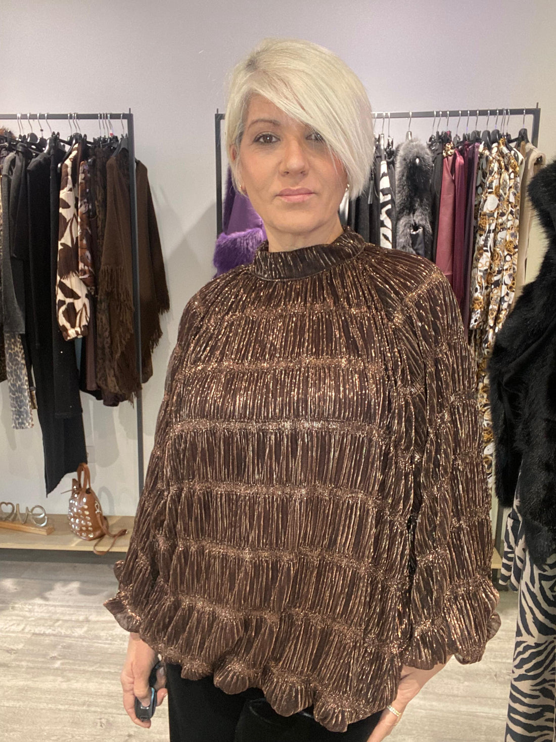 Camisa Lurex con Brillo - Talla Única S-XXL Inclusiva Boho-Luxe