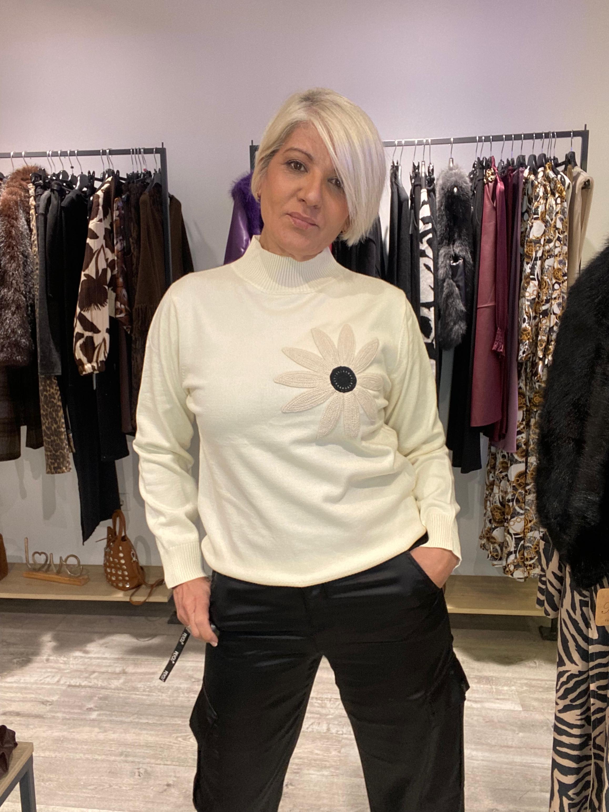 Jersey Flor Detalles Florales - Romanticismo Boho-Luxe Talla Única S-L