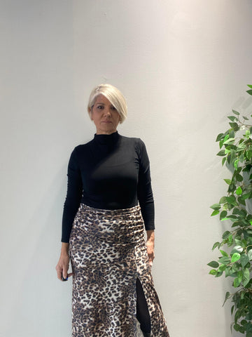 Falda Sábana Animal Print con Abertura - Estilo Boho-Luxe Talla Única