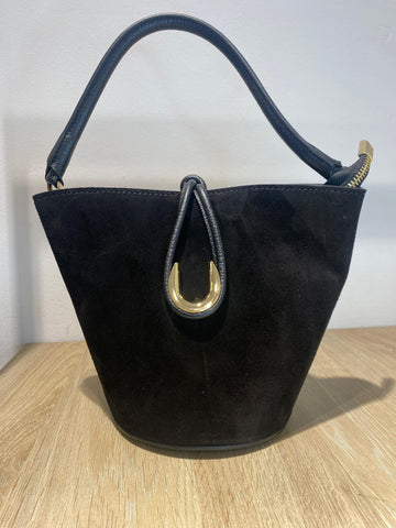 Bolso Negro Piel Serraje - Textura Aterciopelada | Boho-Luxe Premium