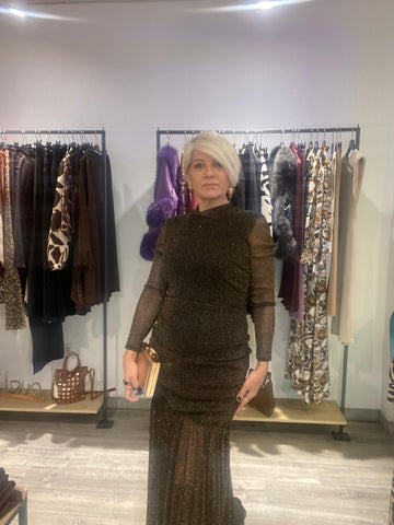 Vestido Aura Marrón - Elegancia Boho-Luxe Talla Única 38-44