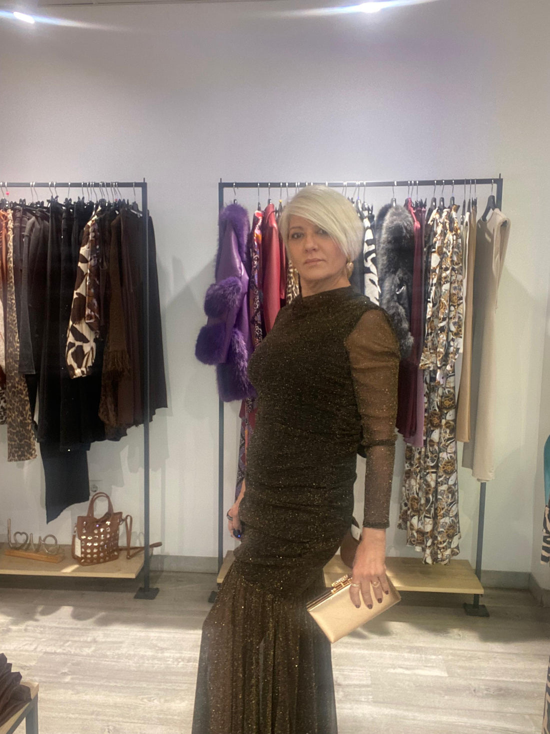 Vestido Aura Marrón - Elegancia Boho-Luxe Talla Única 38-44