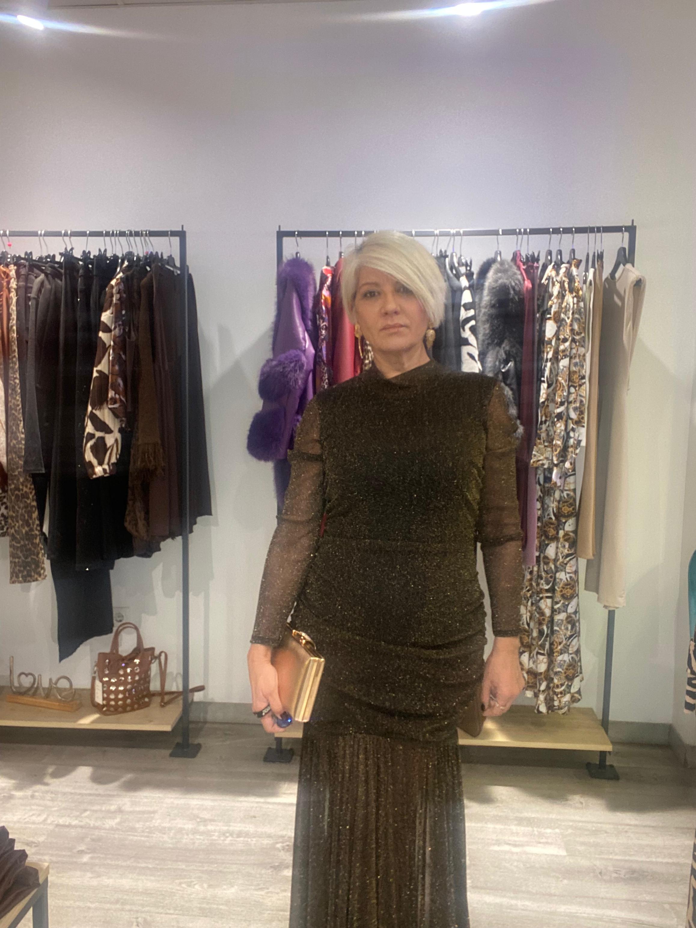 Vestido Aura Marrón - Elegancia Boho-Luxe Talla Única 38-44