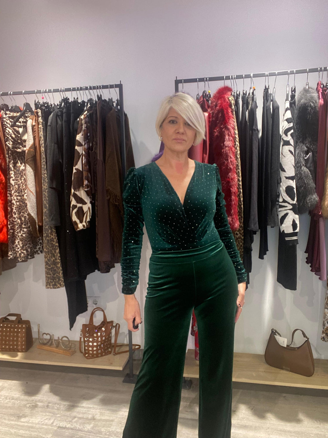 Pantalón de Terciopelo Verde Esmeralda - Estilo Boho Chic