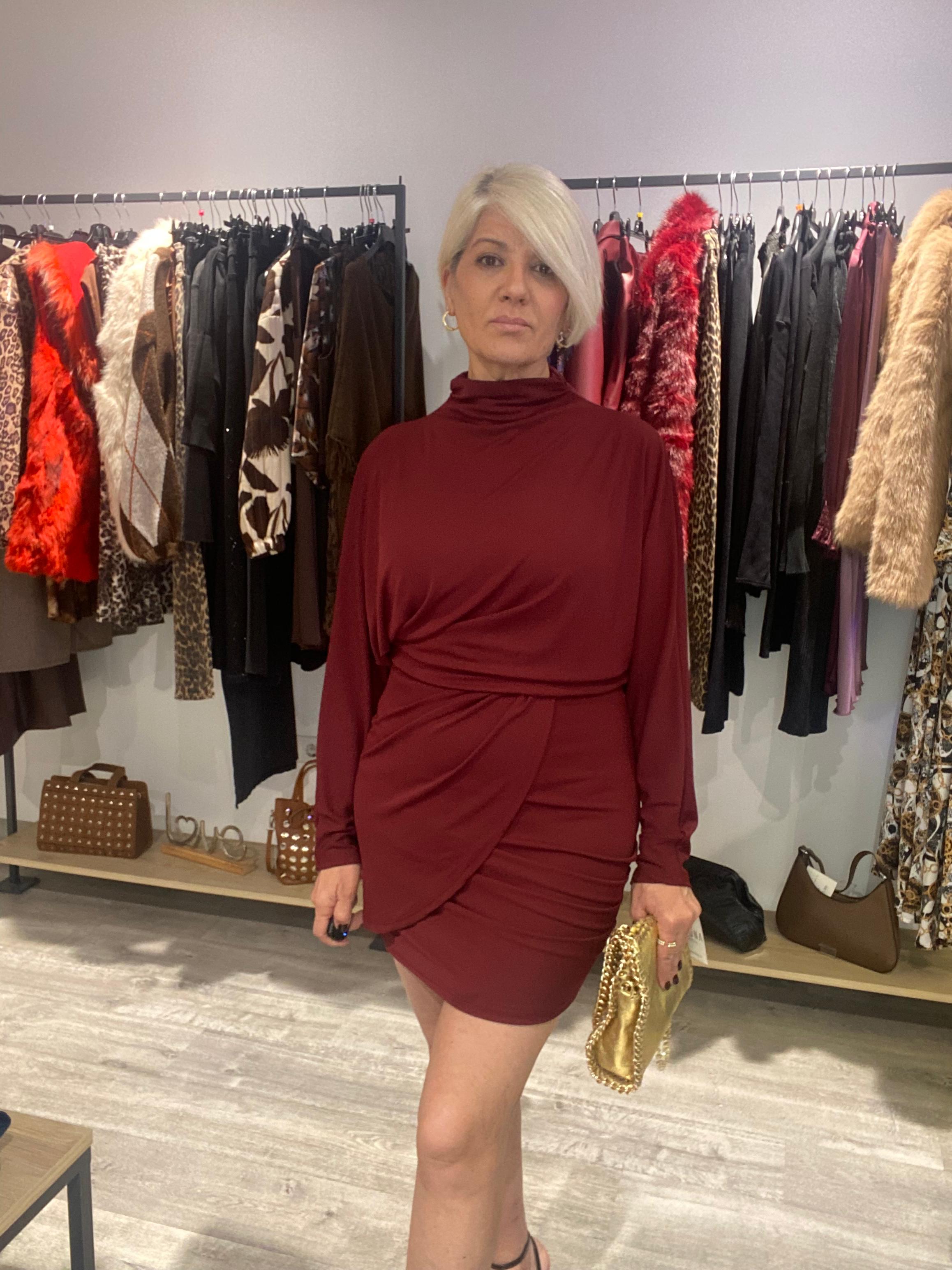 Vestido Valeria Burdeos - Elegancia Bohemia Boho-Luxe Talla Única 36-40